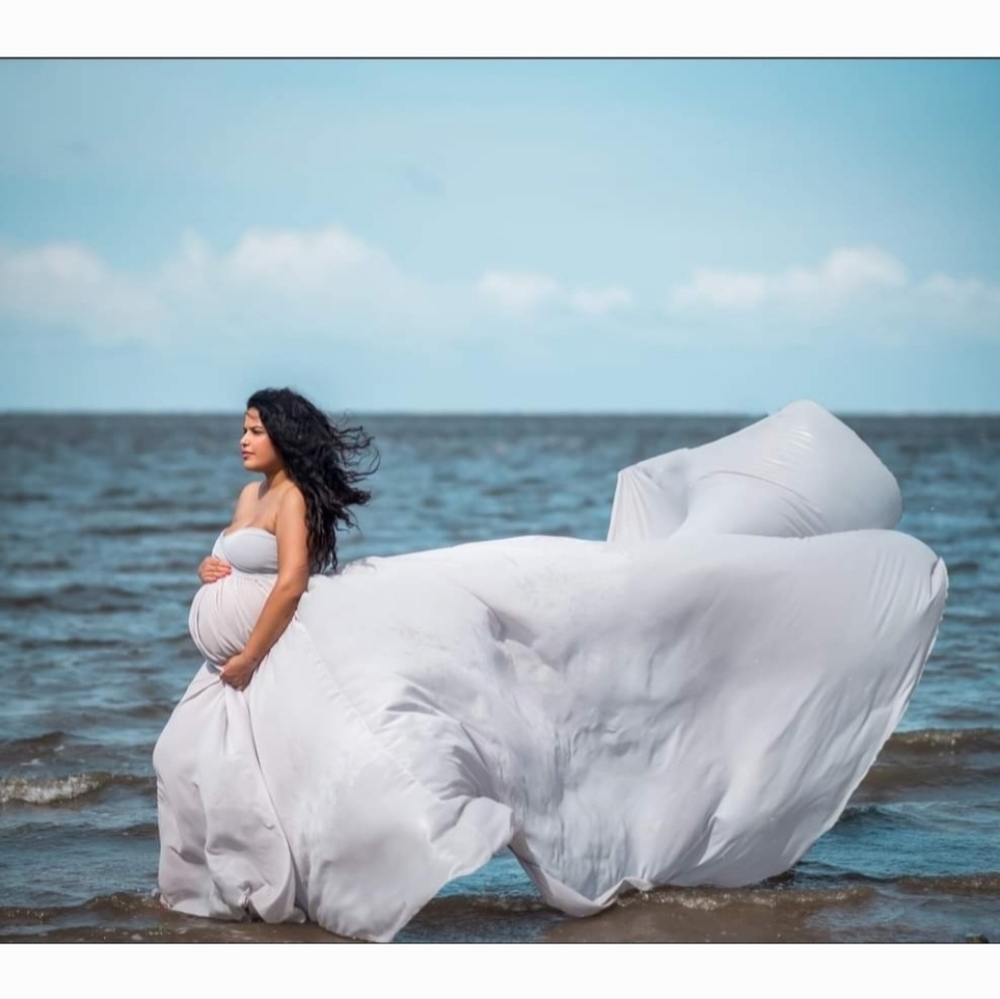 Silk Fairies Maternity Wedding Cathedral Train Strapless Ball Gown Sz L